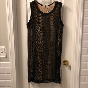Black and Tan Lace Dress
